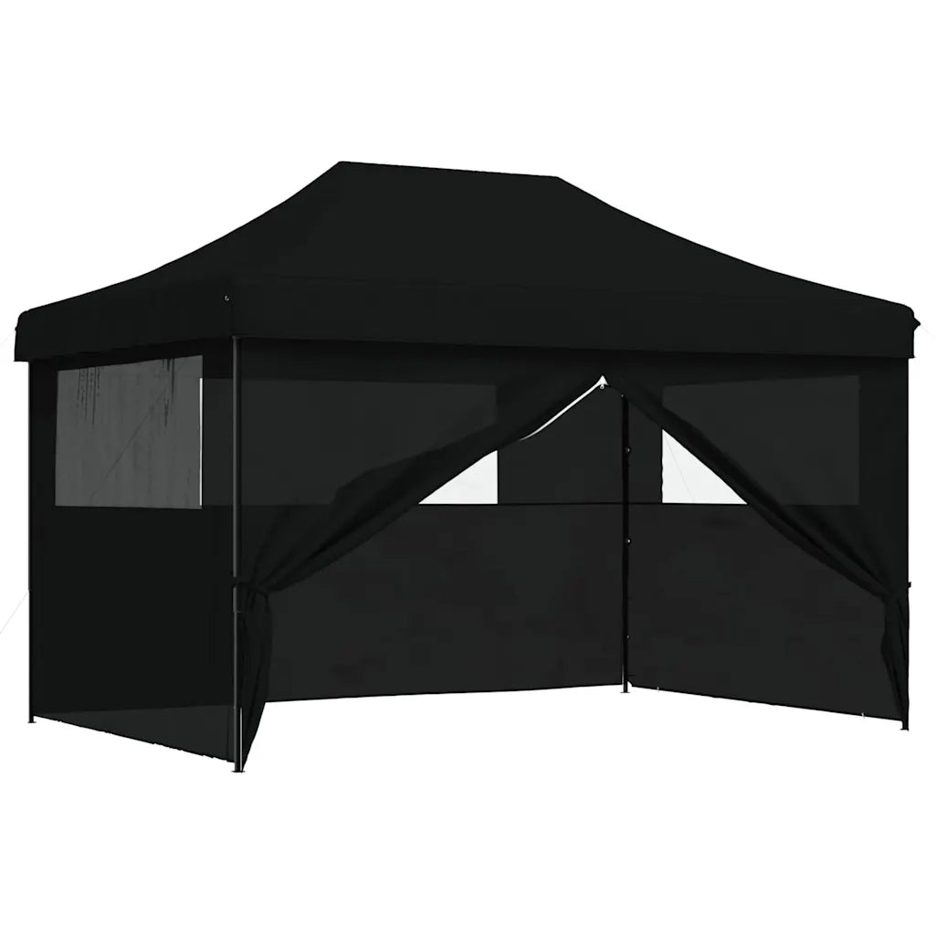 Tendone per Feste Pieghevole Pop-Up con 4 Pareti Nero 4005030