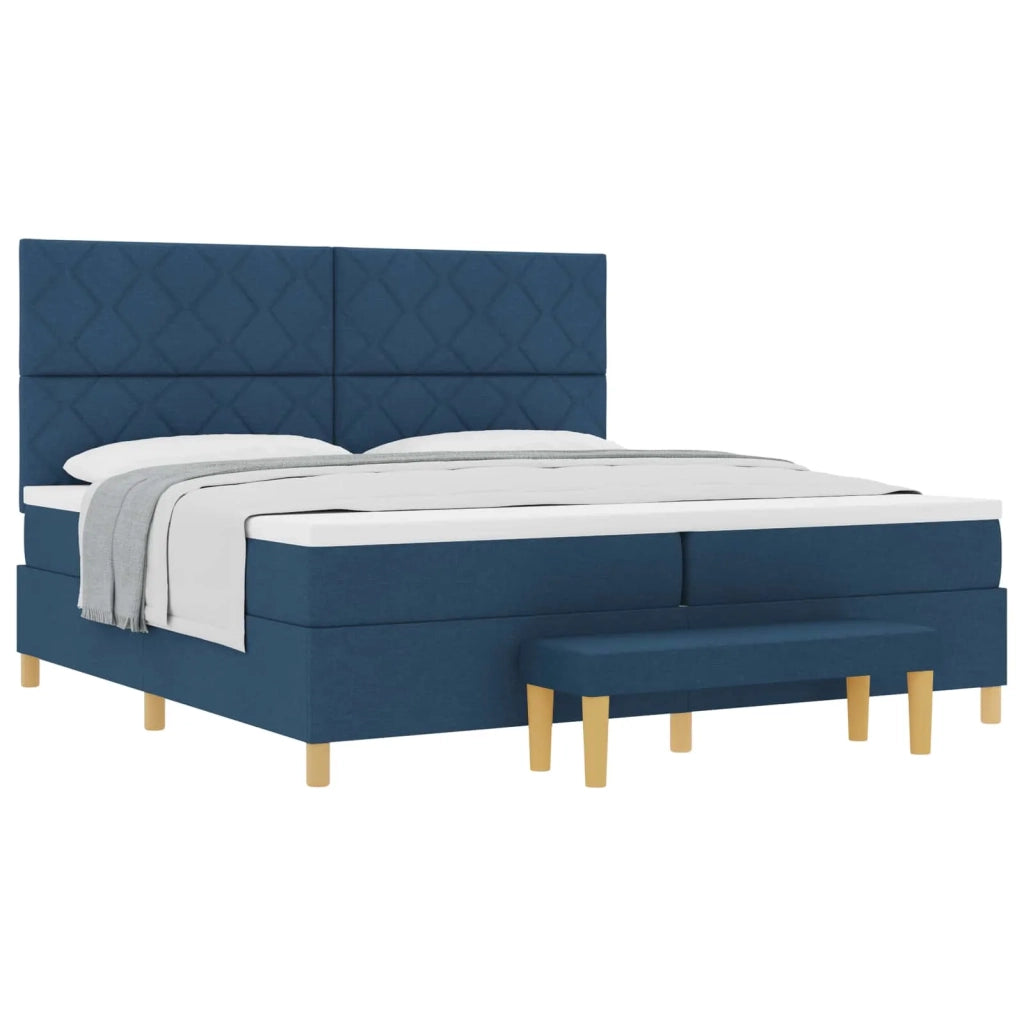 Letto a molle con materasso Blu 200 x 200 cm Tessuto 3344407
