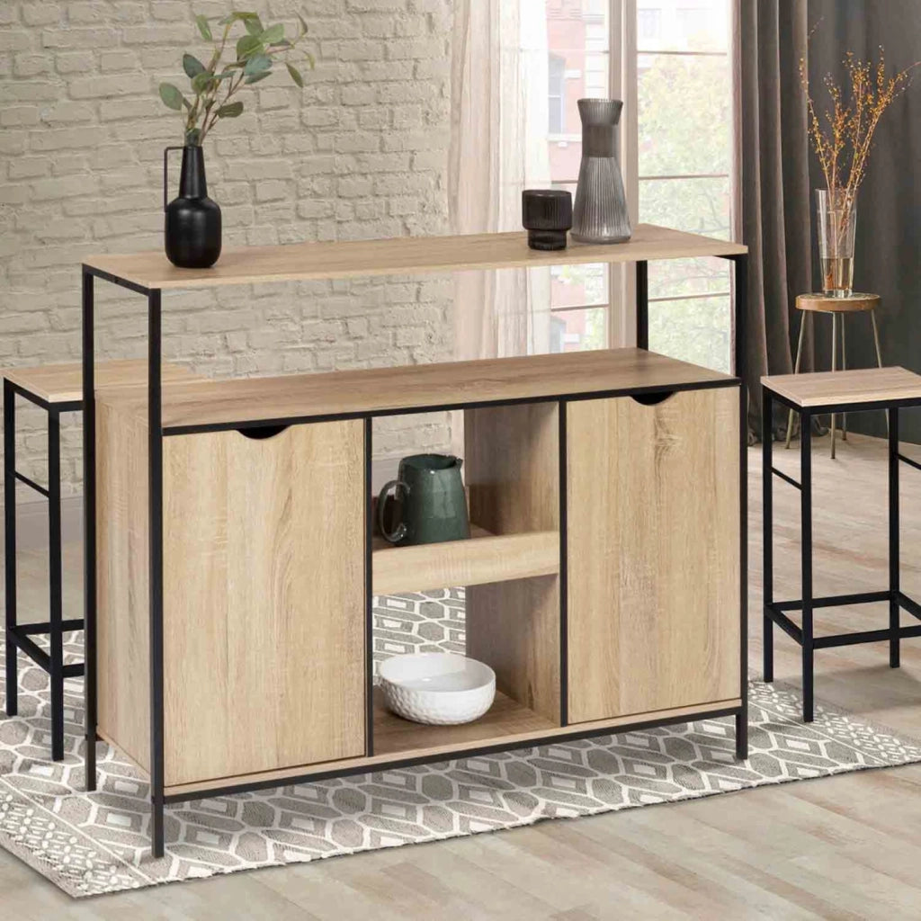 IDMarket - Mobili da bar con porte e ripani dal design industriale DETROIT