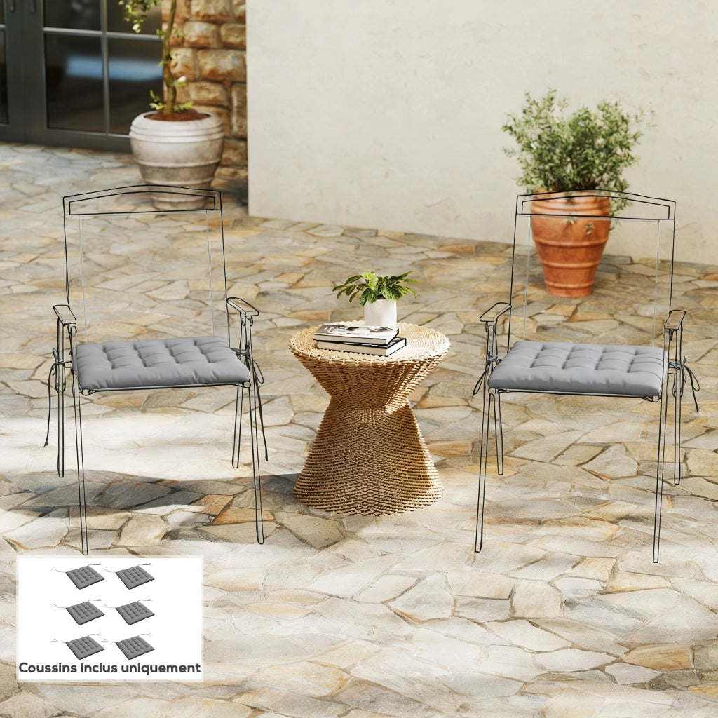 Cuscini per sedie da giardino ¨C zephmum ¨C Grigio, Polipropilene, 40x40 cm