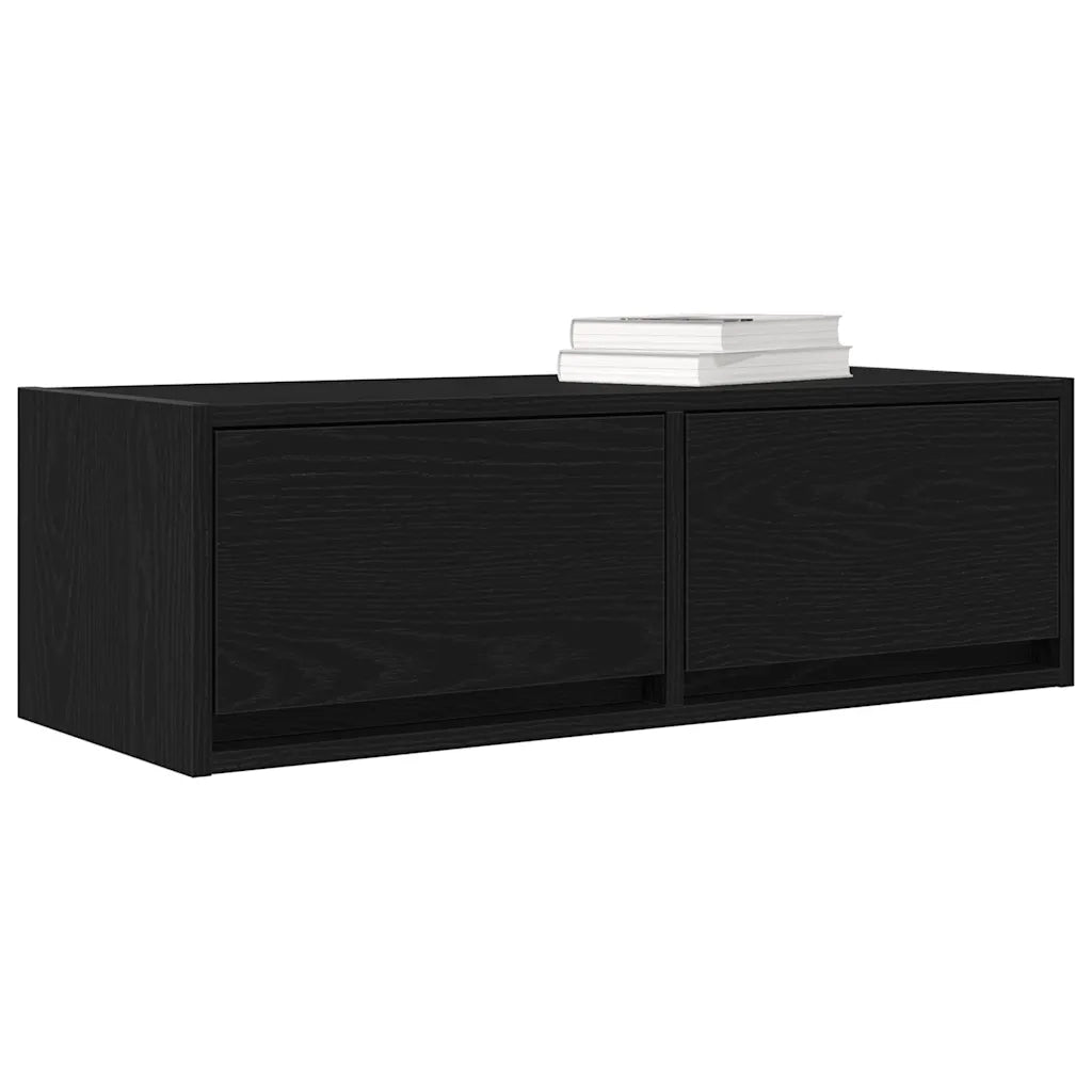 Mobili TV 2 pz Rovere Nero 80x31x25,5 cm in Legno Multistrato