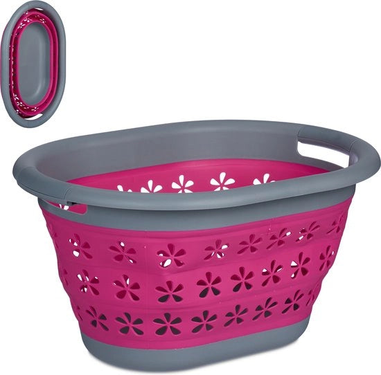 Wascartuccia pieghevole - 17 litri - maniglie - plastica - rosso fiammante-grigio scuro