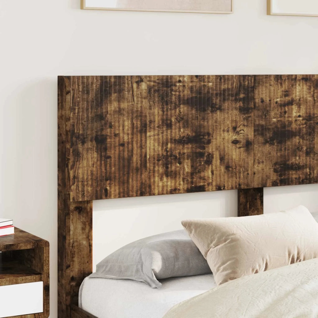 Struttura del letto con stoccaggio e testata Rovere Fumo