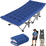 Letto da campeggio pieghevole - 200 kg di capacità - trasportabile - blu-grigio