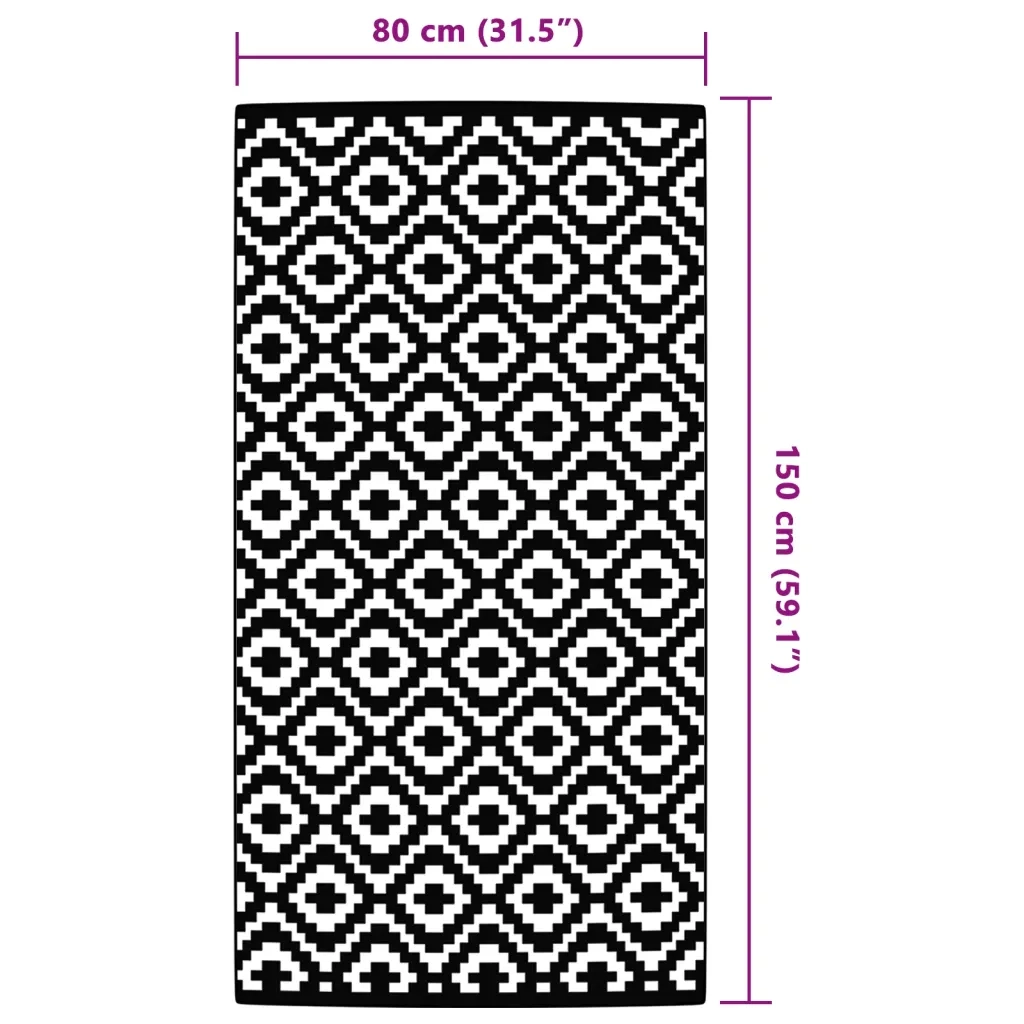 Tappeto da Esterni ARAKIL Grigio 80x150 cm in PP 368551