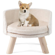 Divano letto per animali domestici 42 x 42 x 33 cm comfort ottimale con cuscino imbottito stile scandinavo legno bianco 20_0018095