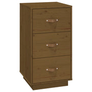 Comodino | Armadio da Notte | Mobiletto da notte Ambrato 40x40x75 cm in Legno Massello di Pino