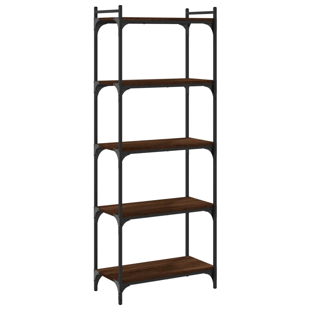 Libreria 5 Ripiani Rovere Marrone 60x30x154cm Legno Multistratocod mxl 84569