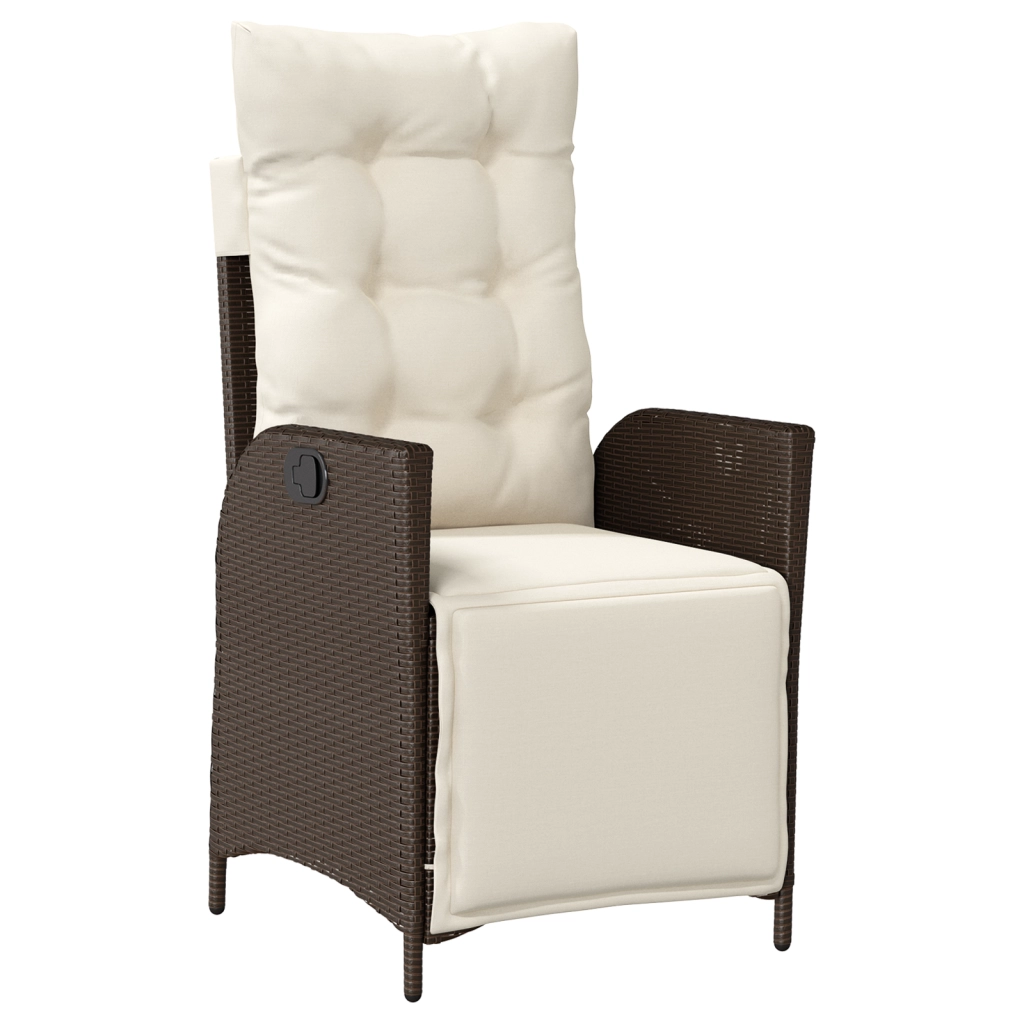 Set da Pranzo da Giardino 7 Pezzi Marrone Rattan PE