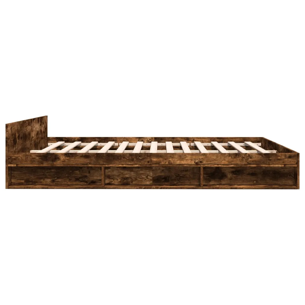 Giroletto con Cassetti Rovere Fumo 180x200 cm Legno Multistrato 3280731