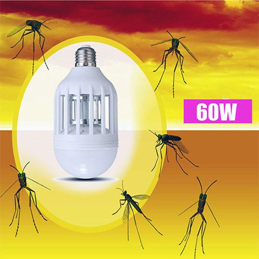 Trade Shop - Zanzara Killer Lampadina Led E27 Bulbo Con Luce Blu Attira E Fulmina Zanzare -