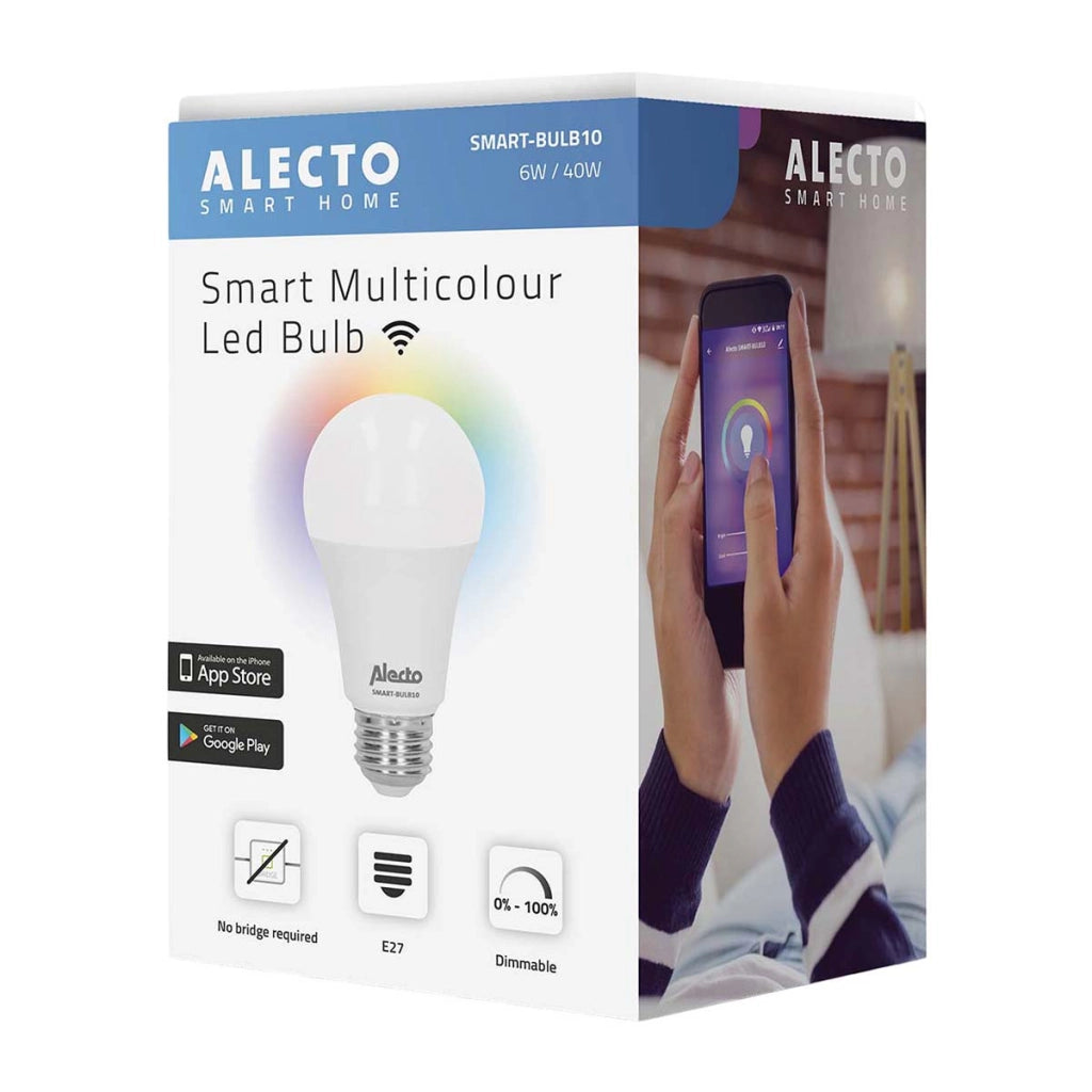 Set 2 Lampadine LED Smart E27 A60 Wi-Fi RGB Dimmerabili Bianco Alecto