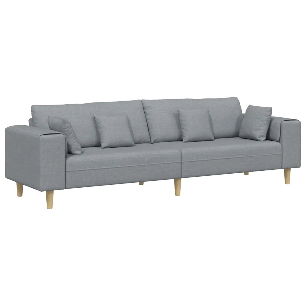Divano con cuscino Grigio chiaro 250 x 77 x 76 cm Tessuto 3335143