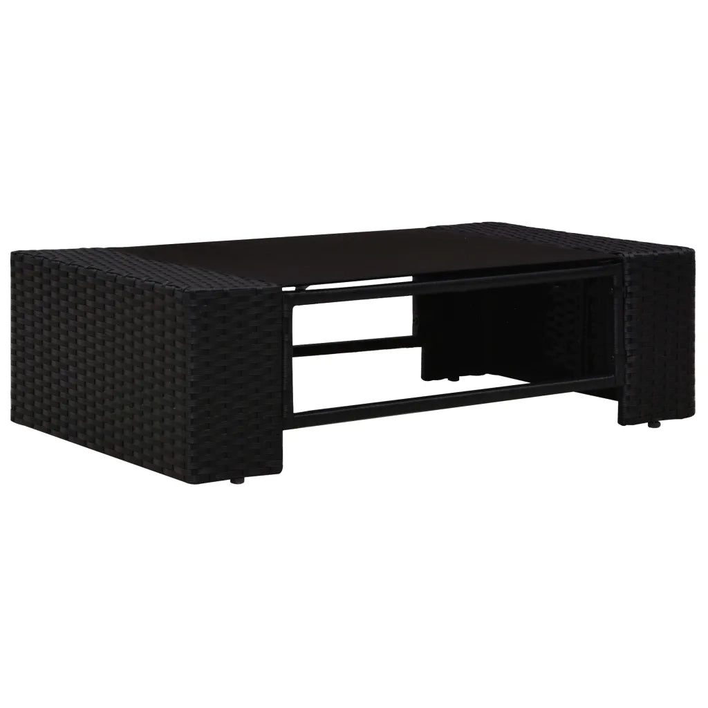Set Divani da Giardino 3 pz in Polyrattan Nero cod mxl 69009