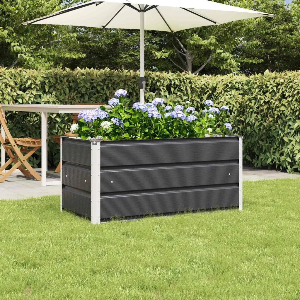 Fioriera Antracite 100 x 50 x 45 cm Acciaio zincato