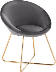 Sedia da Cucina Ronda con Braccio con Schienale - Velluto - Ergonomica - Sedia con Schienale Pieno - Sedia a Cuscino - Grigio Scuro