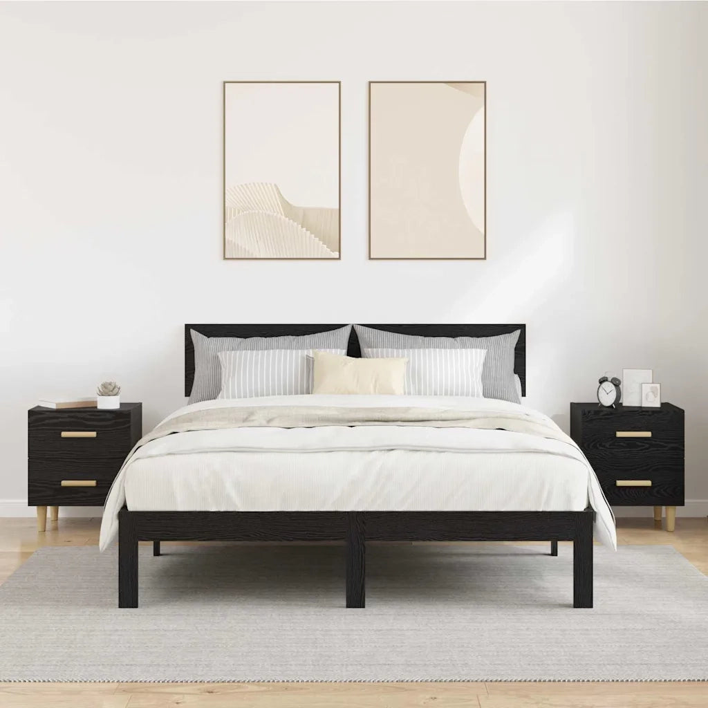 Armadietto per letto 2 pz Rovere Nero 40 x 35 x 47.5cm CFW9456257