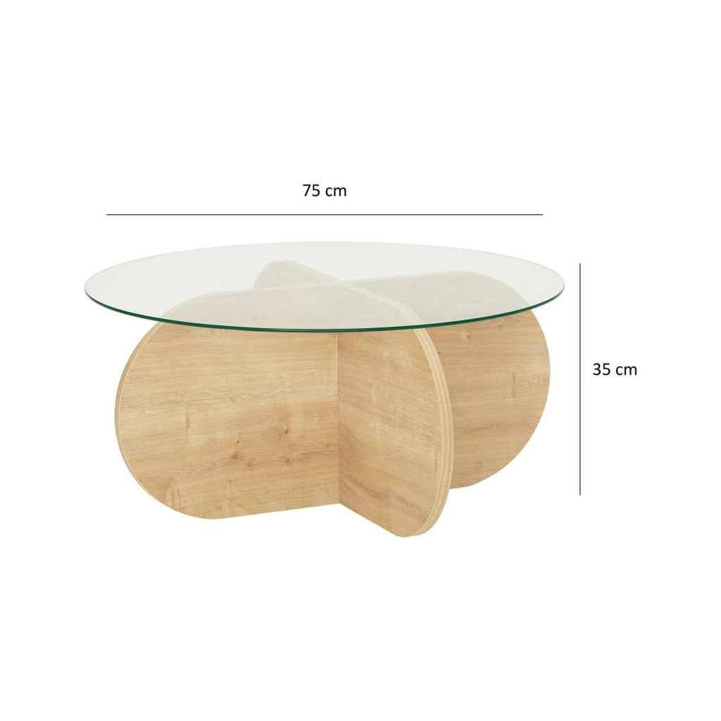 Nila, Tavolino da Salotto Portariviste, 75x75x35h cm Marrone Quercia