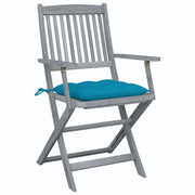 Sedie da Giardino Pieghevoli 2pz con Cuscini in Massello Acacia 3064501