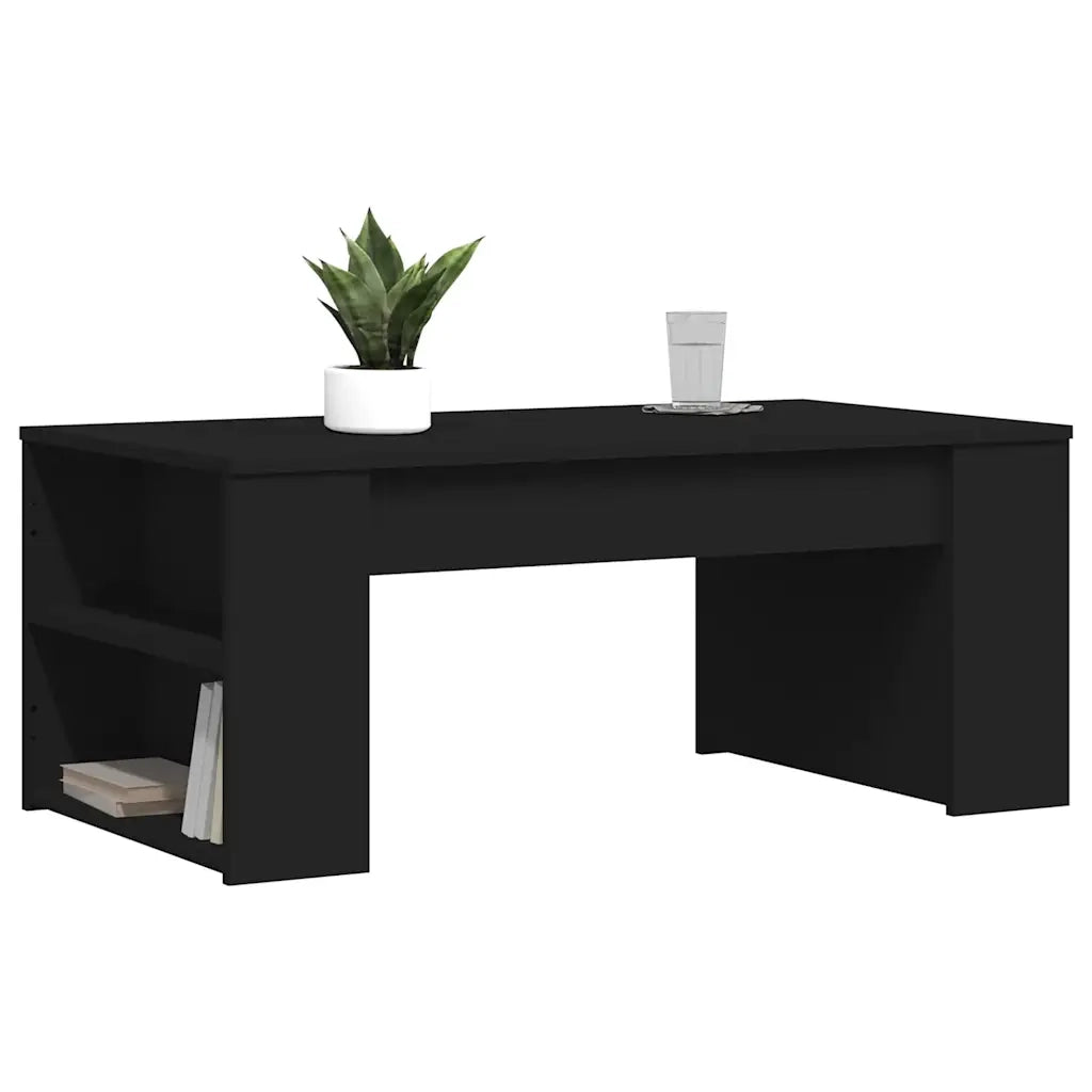 Tavolino da Salotto-Tavolino da soggiorno-Tavolo Nero 102x55x42 cm in Legno Multistrato 605216