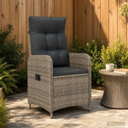 Sedia da giardino reclinabile Grigio e Grigio Scuro 42027153