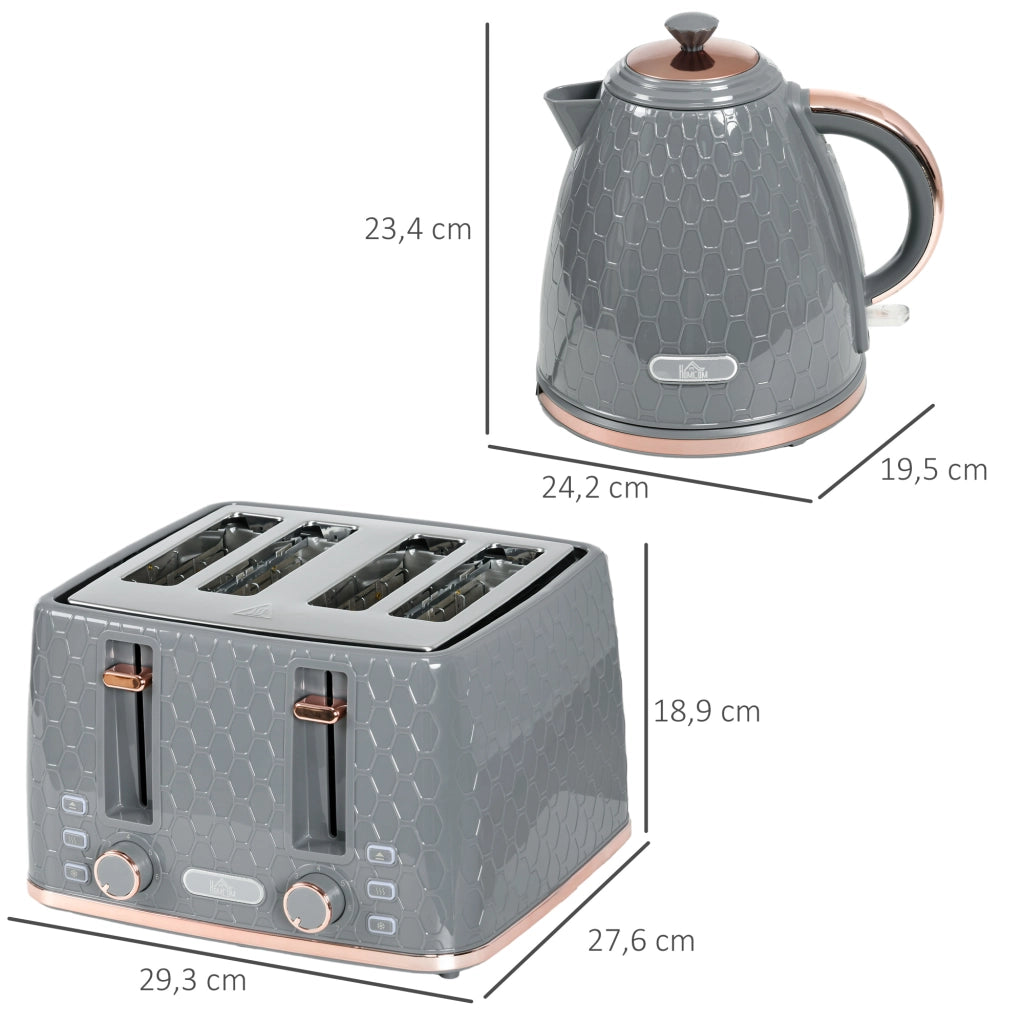 Tostapane e Bollitore 2 in 1 ¨C Zephmum ¨C Grigio, 1.7L, 4 Fette