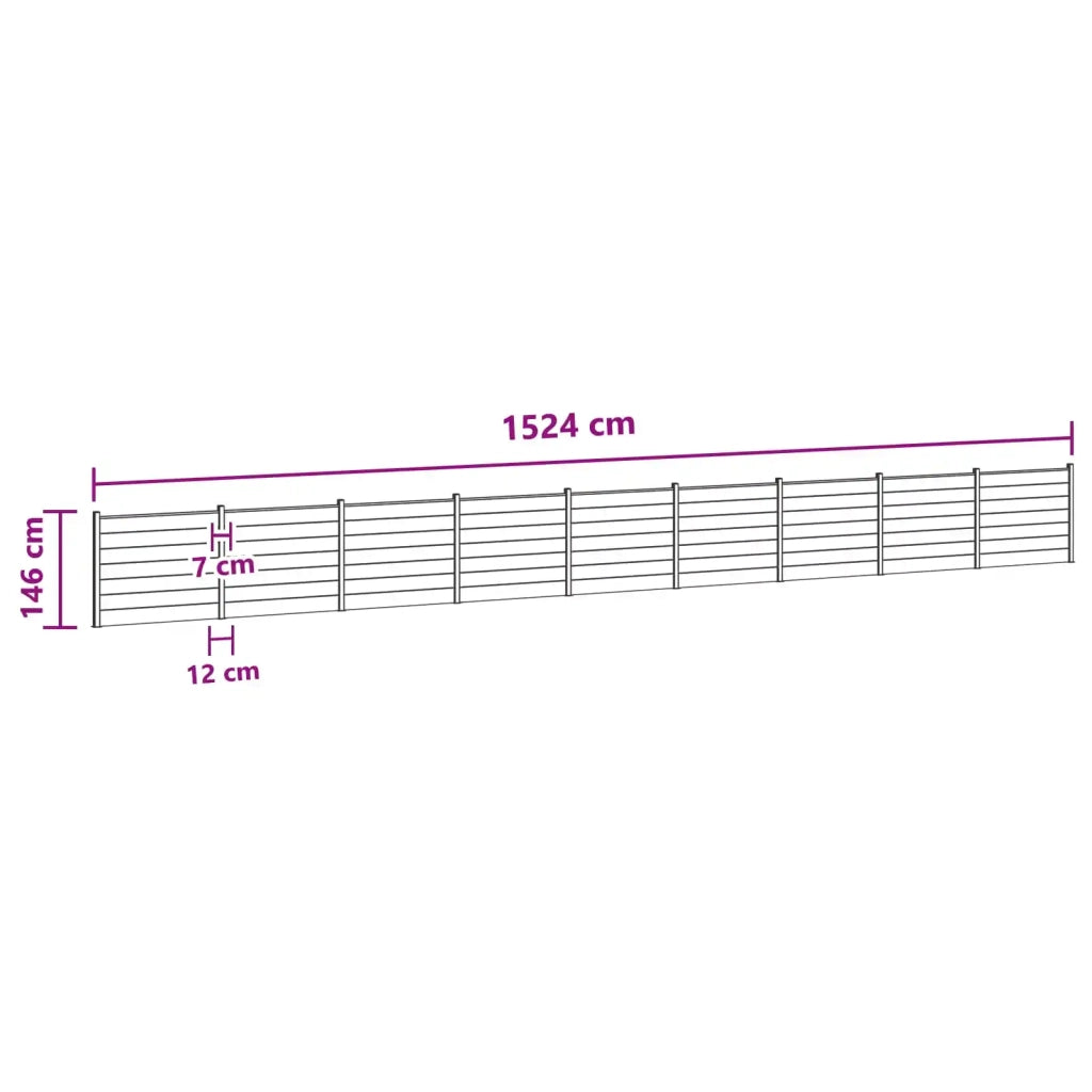 Pannello di Recinzione 9 pcs WPC e Alluminio Marrone 3429464