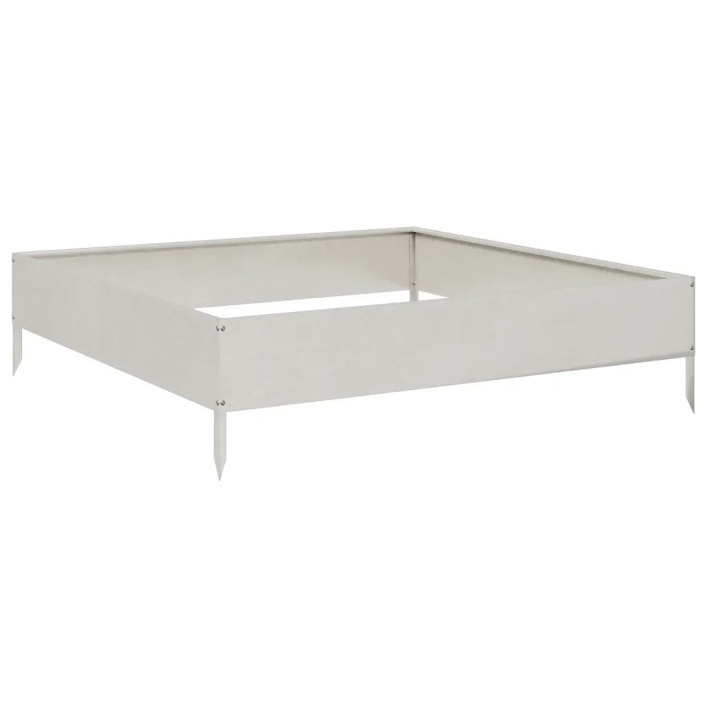 Fioriera | Cassetta per fiori | Vaso Rialzata da Giardino 100x100x26 cm in Acciaio Inox