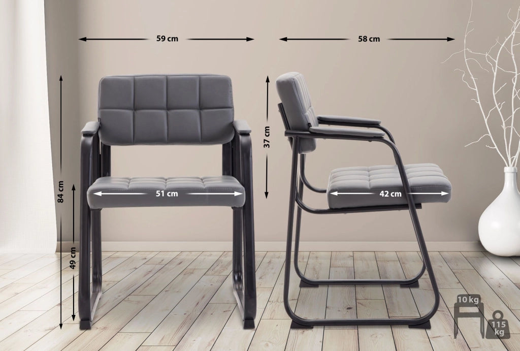 Sedia Visitatore Canada B in Similpelle grigio