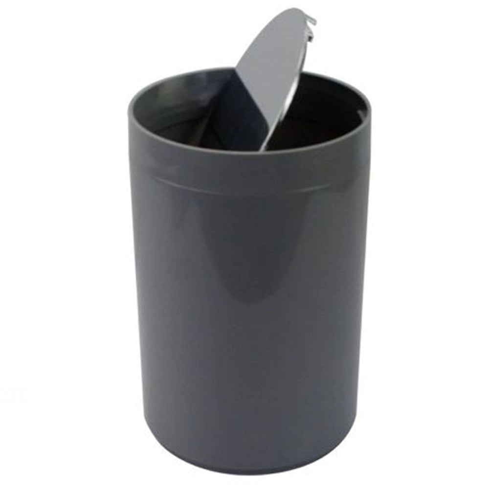 Trade Shop - Pattumiera Cestino Secchio Rifiuti Grigio Arredo Bagno Coperchio Basculante 79897 -