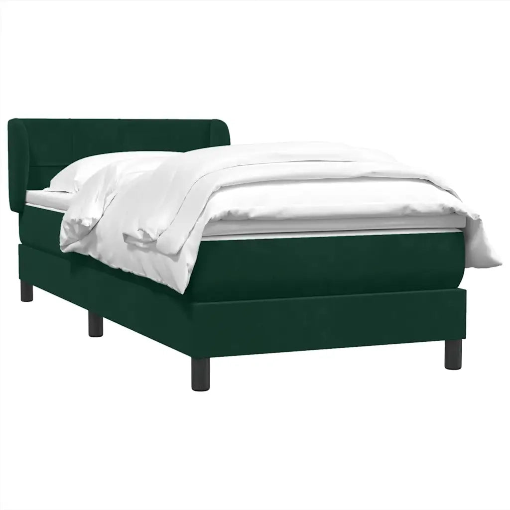 Giroletto a Molle con Materasso Verde Scuro 80x220 cm Velluto 3317550