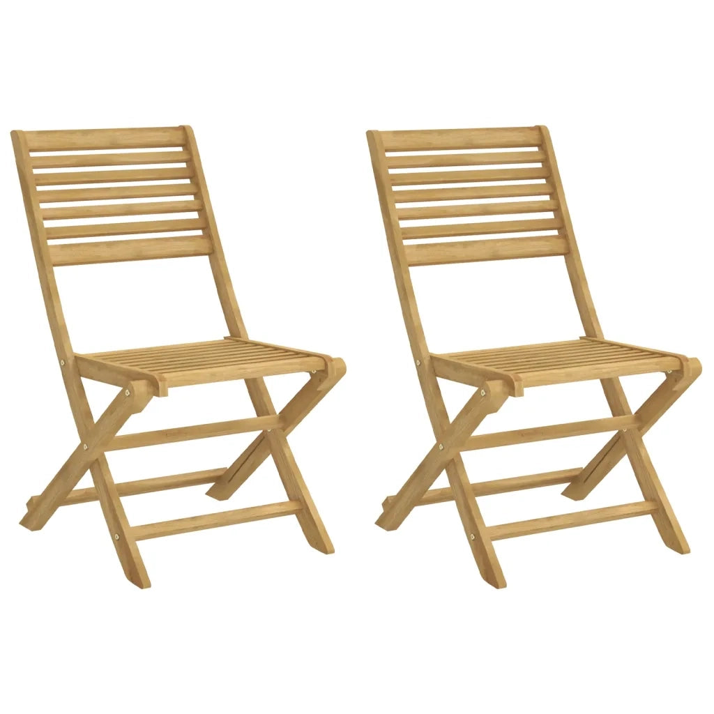 Sedie Giardino Pieghevoli 2 pz | Sedie da Esterno 48,5x61,5x87 cm Massello Acacia