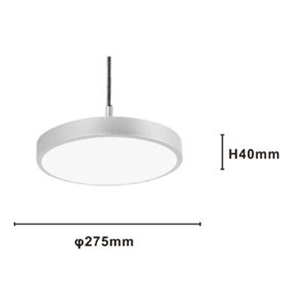 Trade Shop - Lampadario A Sospensione Led 40w Argento Cerchio Tondo Moderno Minimal Luce 6500k 32941 -