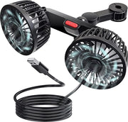 Ventilatore di auto per supporti di testa con USB - ventilatore portatile con 3 velocità - ventilatore da tavolo 360° - silenzioso e potente