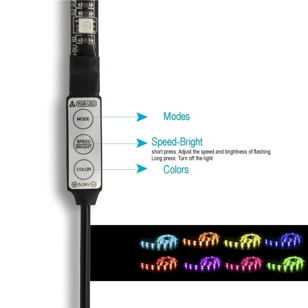 Trade Shop - Strip Led Striscia Usb 100cm L5 6.48w 5v Per Retroilluminazione Televisore Tv -