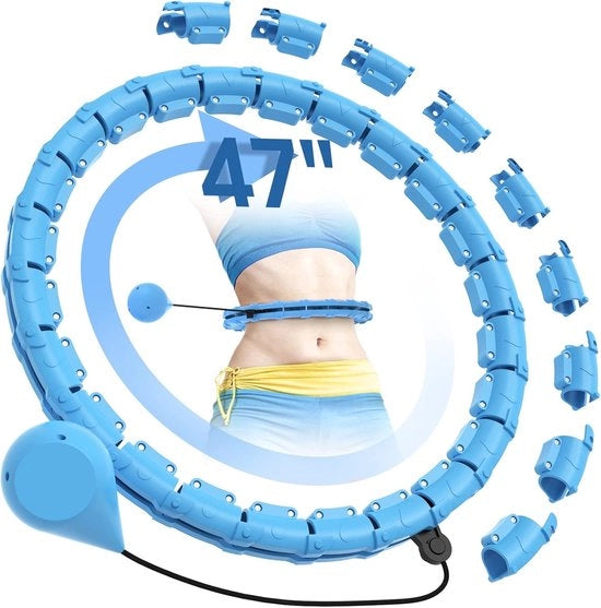 Hula Hoop Verzwaard - 47 Pollici (120cm) con 24 Anelli Separati - Trottola Fitness per Adulti e Principianti - 1 Pezzo
