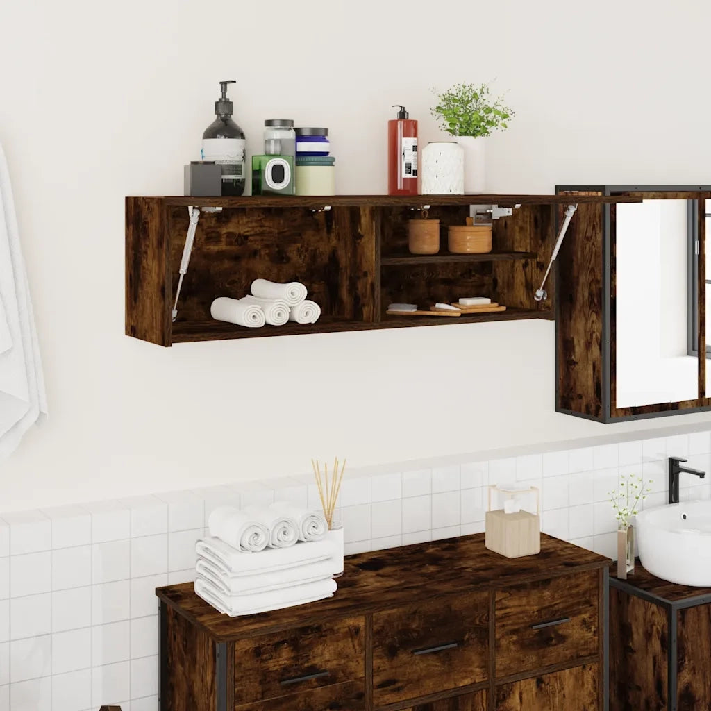 Armadietto Bagno Rovere Fumo 100x25x30 cm in Truciolato 860098
