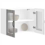 Pensile da Cucina con Porta in Vetro Lucca Grigio Sonoma