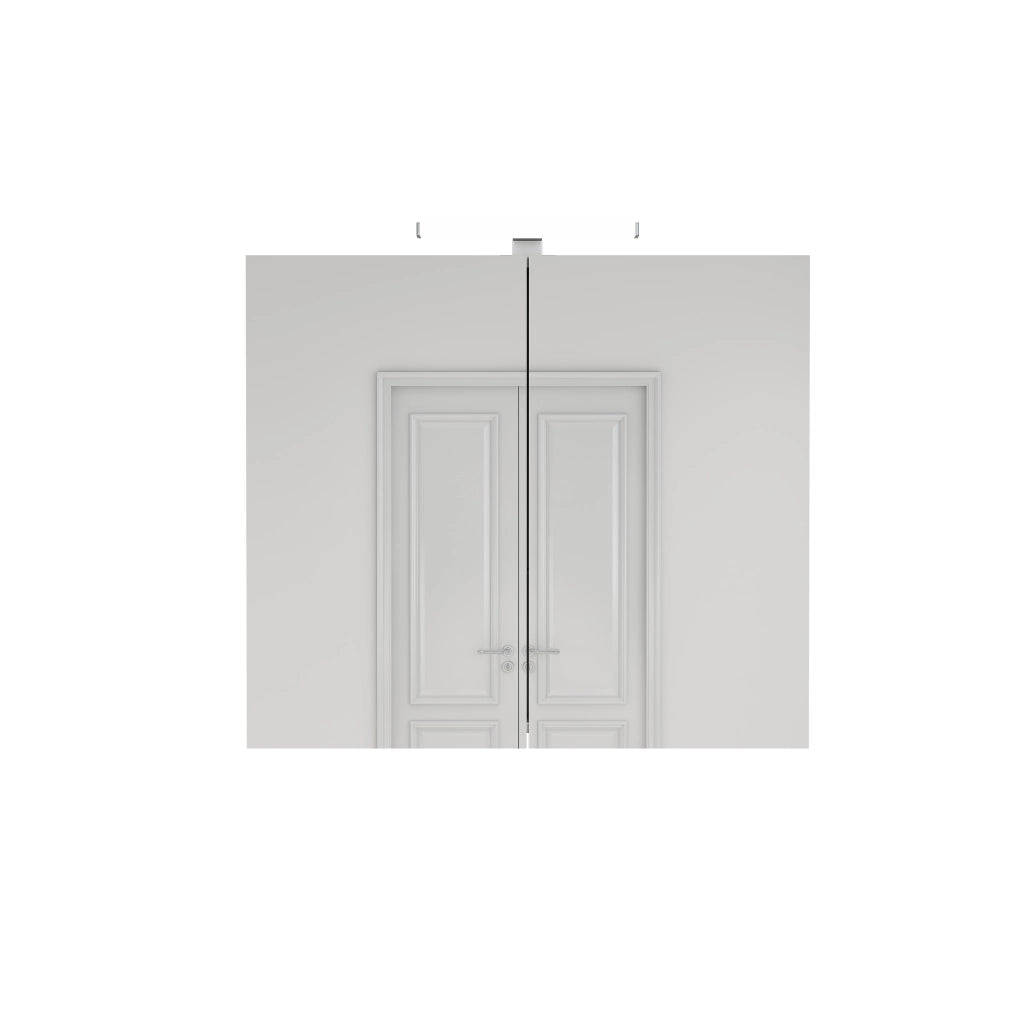 Mobile con specchio con 2 ante; LED; presa standard francese e ripiani in vetro regolabili per bagno; 87×24×79 cm