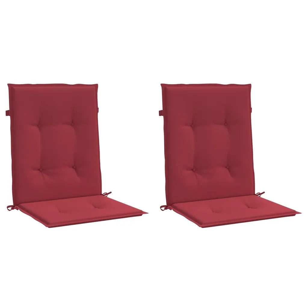 Cuscini per Sedia 2 pz Rosso Vino 100x50x7 cm in Tessuto