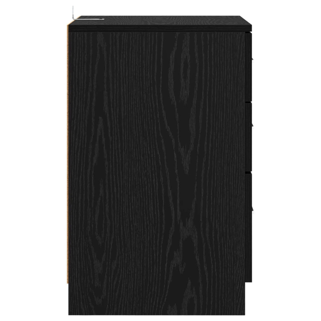 Armadio da Notte Rovere Nero 40 x 40 x 63 cm Legno multistrato 880916