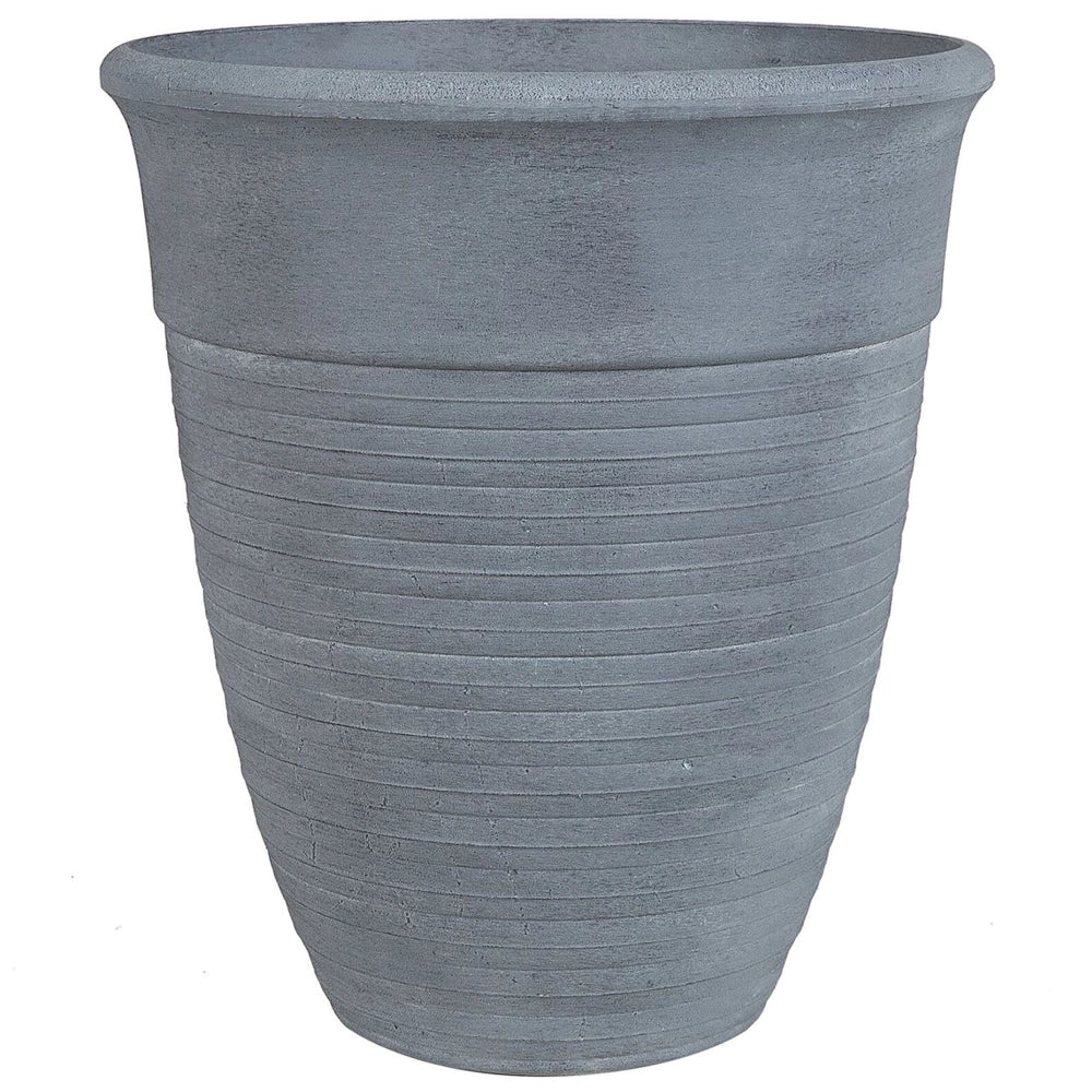Set di 2 vasi da fiori in pietra e poliresina grigia ø 50 cm interno ed esterno per tutte le stagioni