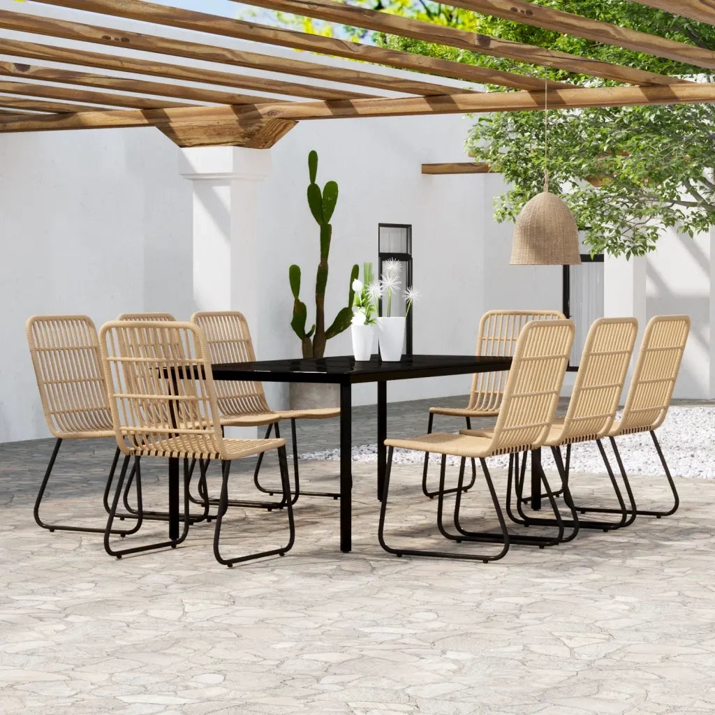 Set da Pranzo per Giardino 9 pz con Cuscini Rovere 3099166