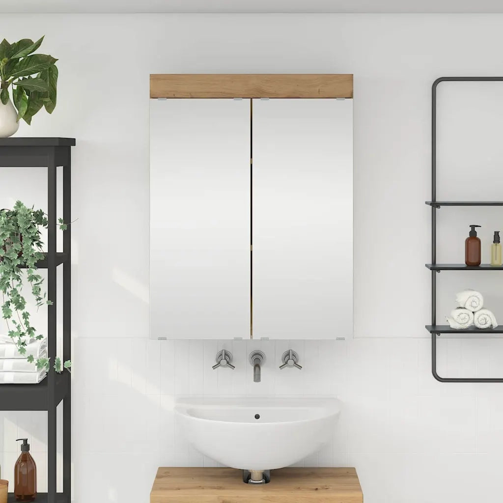 Mobiletto per specchio da bagno TULUM Rovere artigianale 880370