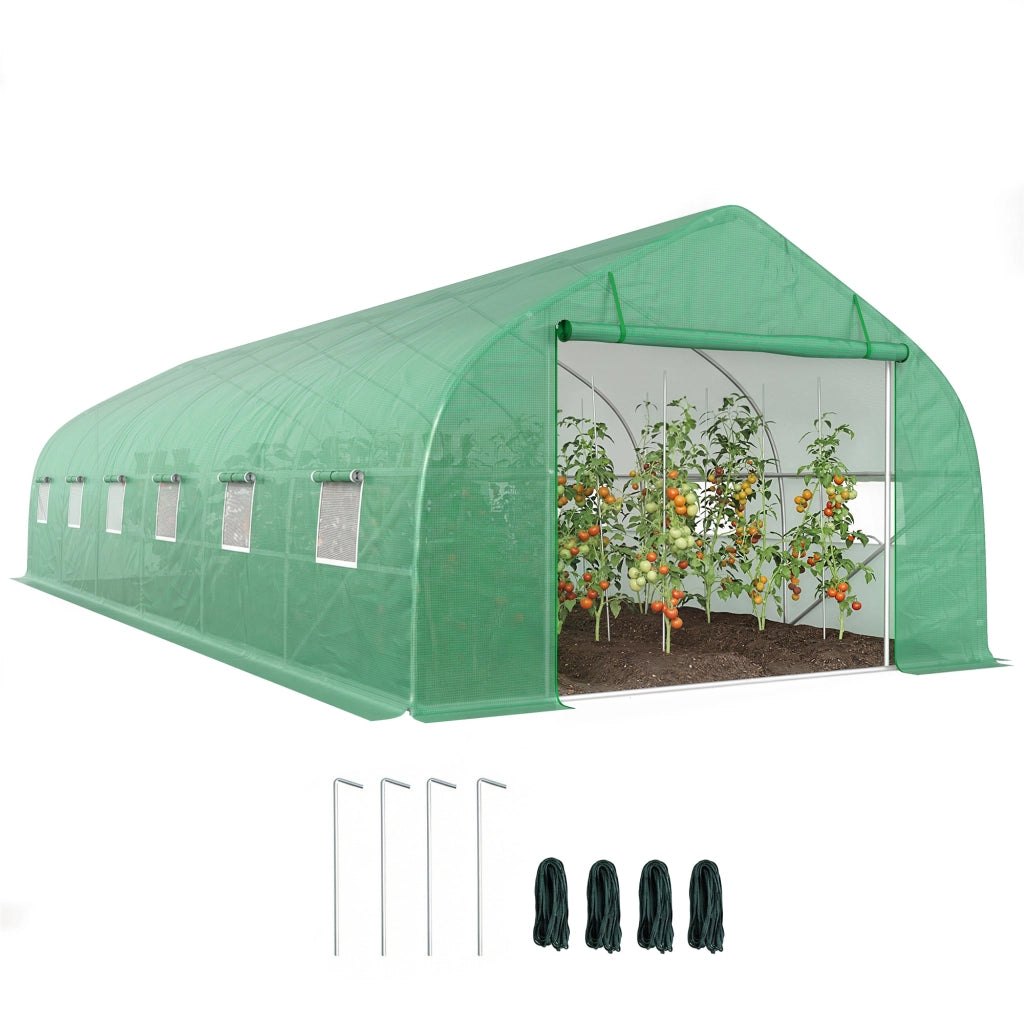 Serra da Giardino a Tunnel 8x3x2m ¨C Zephmum ¨C PE e Acciaio, Verde