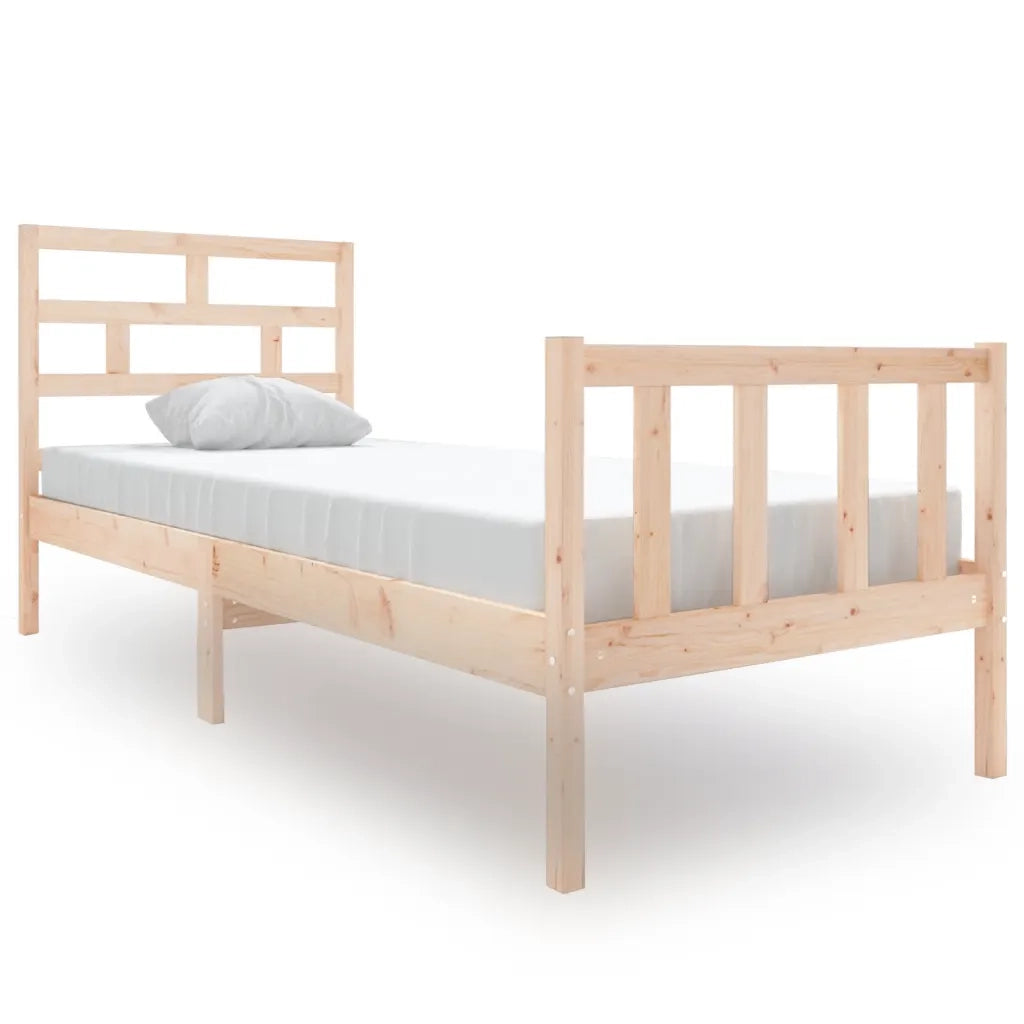 Giroletto-Struttura Letto in Legno Massello Grigio 75x190 cm Small Single 637865