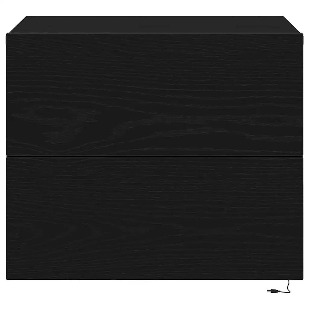 Set di 2 Comodini | Armadio da Notte | Mobiletto da notte con cassetto Rovere Nero 50 x 39 x 41 cm