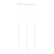 Lampadario 3 Luci Moderno Shu Acciaio Bianco E Paralumi A Cilindri Sottili