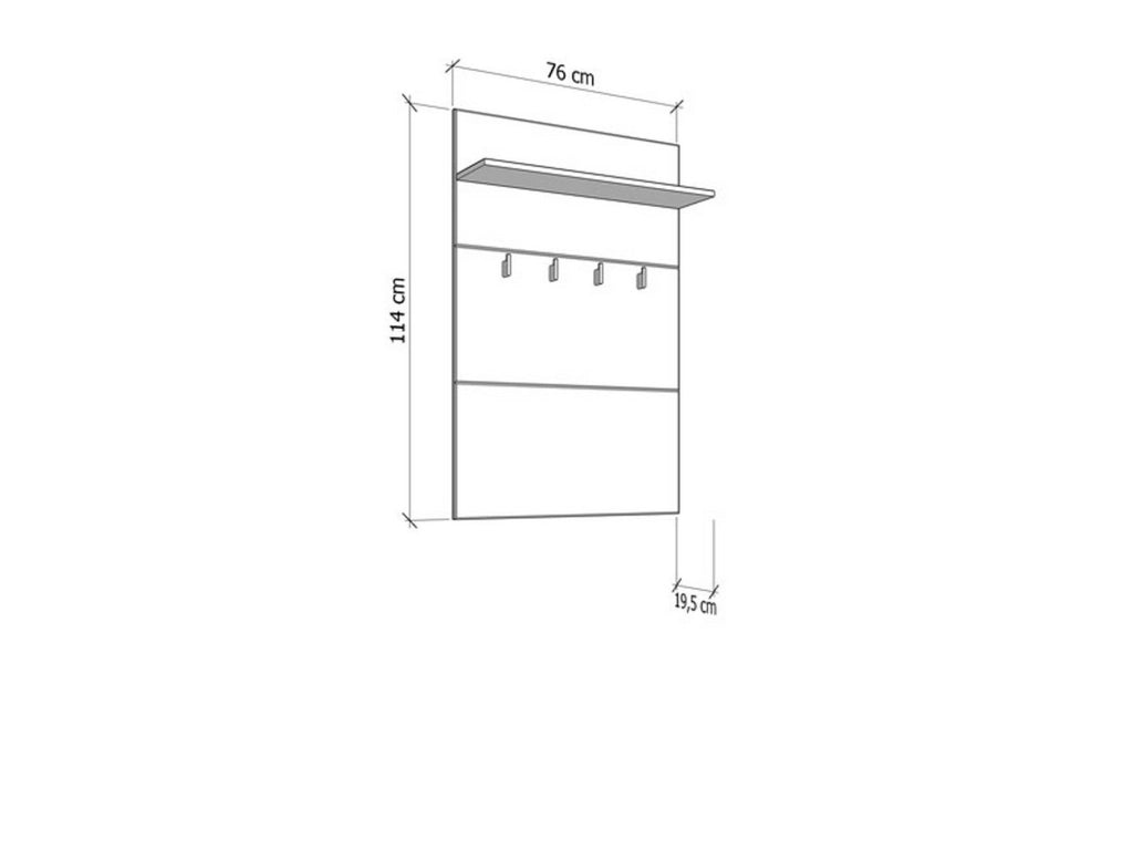 Montese, Appendiabiti set Fissaggio a Muro Incluso, 114h cm Bianco