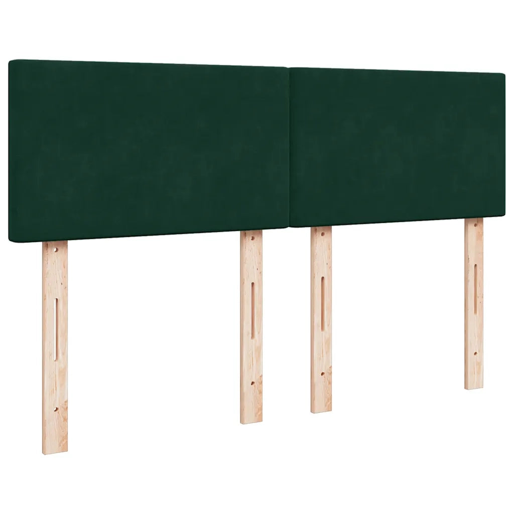 Giroletto a Molle con Materasso Verde Scuro 160x200 cm Velluto